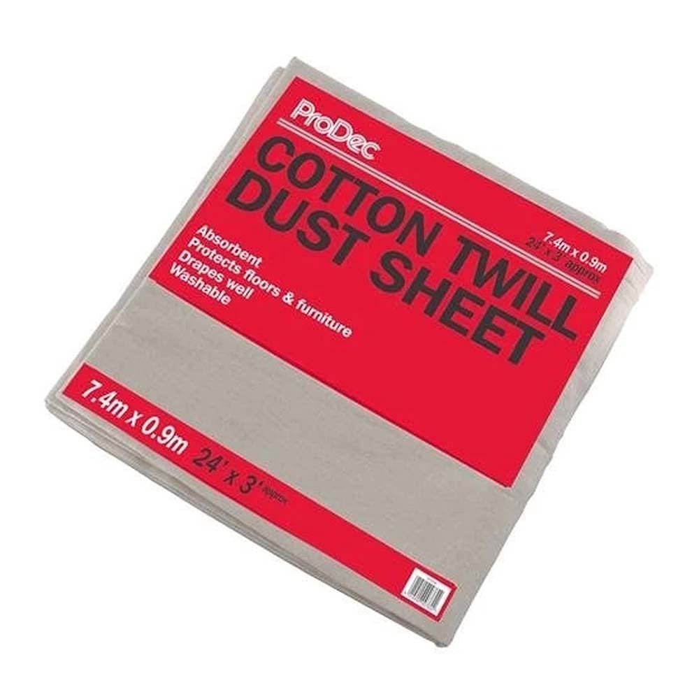 ProDec 24ft x 3ft Stairway Cotton Dust Sheet for Decorating, Carpet Protector, Washable Drop Cloth, Paint Shield, Painting Sheets, Heavy Duty Dust Sheets for Furniture, Paint Cloth