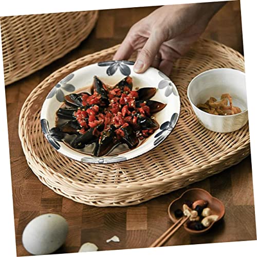 SHOWERORO 1 conjunto de acessórios de capa de comida de vime, prato de servir, utensílios de cozinha