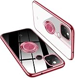Crystal Case Compatible with Google Pixel 5a 5G Case with Ring Stand TPU Clear Cover Shockproof Scratch Resistant Transparent Phone Cover for Google Pixel 5a 5G Support Magnetic Car Mount（Rose Gold）