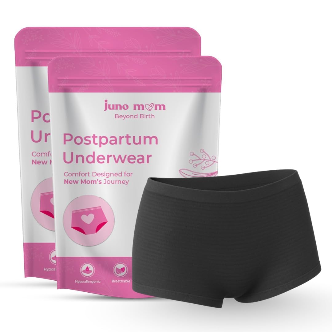 Juno Mom Maternity Panty for Extra Heavy Flow | New Mom Maternity Underwear | Postpartum Diapers | Disposable Underwear for Women | Leak Proof | Anti Rash | Prevents UTI | Pack of 7, Set of 2 Box