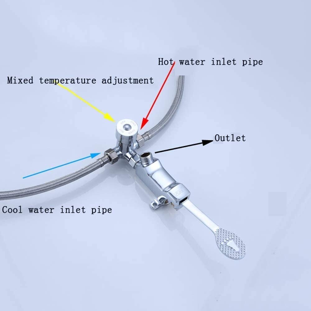 Grifo Grifo de Agua fría y Caliente con Pedal Interruptor Mezclador VAE Control de Temperatura del pie VAE Grifo de Agua de Tres vías, Dos en uno, 3 vías