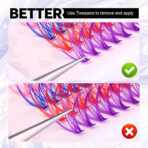 Colored Lashes Cluster 16Mm Eyelashes Individual Diy Lashes D Curl Natural Lash White Red Pink Purple Blue Colored Eyelashes Extensions At Home By Winifred #TOP5