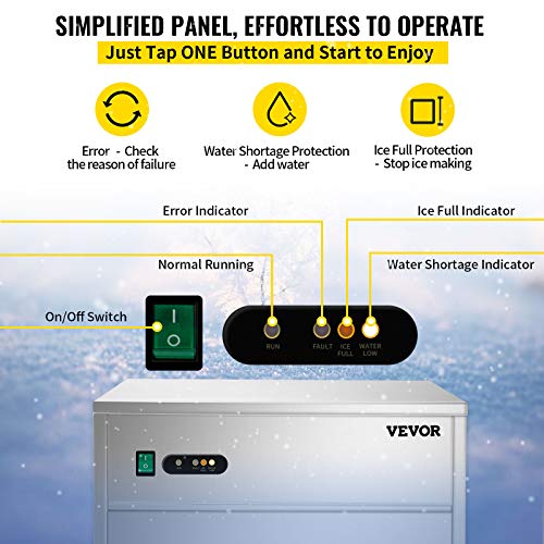 Vevor Commercial Snowflake Ice Maker, 55Lbs/24H Etl Approved Food Grade Stainless Steel Flake Ice Machine Freestanding Commercial Ice Machine For Seafood Restaurant, Water Filter And Spoon Included #TOP3