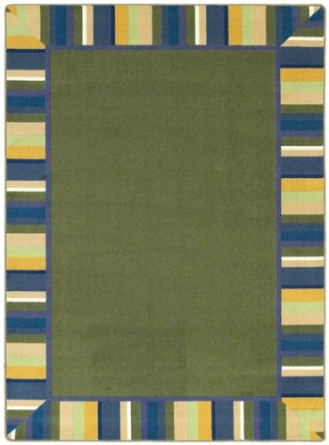 Clean Green Bold 7 ft.8 in. x 10 ft.9 in. WearOn Nylon Machine Tufted- Cut Pile Just for Kids Rug