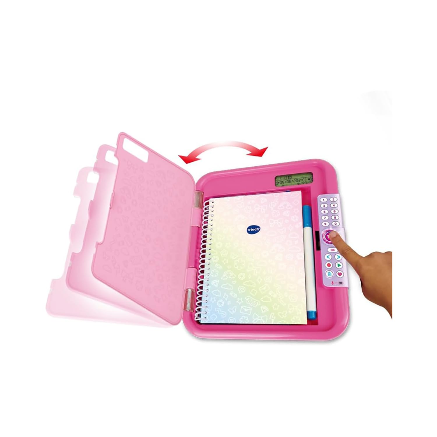 VTech KidiSecrets 365 – Diario Secreto de Voz, Diario Secreto Interactivo para niñas con grabadora de Voz, Diario con Pantalla LCD y código Secreto, Idioma Italiano, Pilas Incluidas, 5 – 12 años