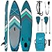 ALPIDEX Stand Up Paddle Board 305x76x15 cm Sup Planche Gonflable iSup Sac à Dos Pagaie Pompe à Double Action Laisse, Couleur:Petrol