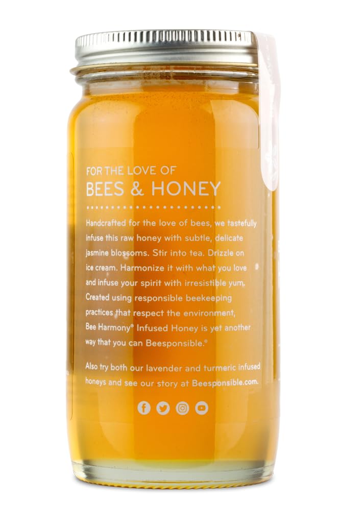 Bee Harmony Jasmine Infused Honey, 12 OZ, Pack of 2