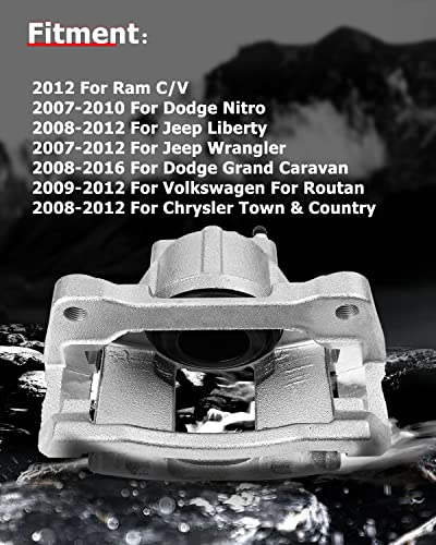 Image of cciyu Front Disc Brake Caliper w /Bracket 18B5045 For Chrysler For Town & Country,For Dodge For Grand Caravan /For Nitro,For Jeep For Liberty /For Wrangler,For Ram For C /V,For Volkswagen For Routan
