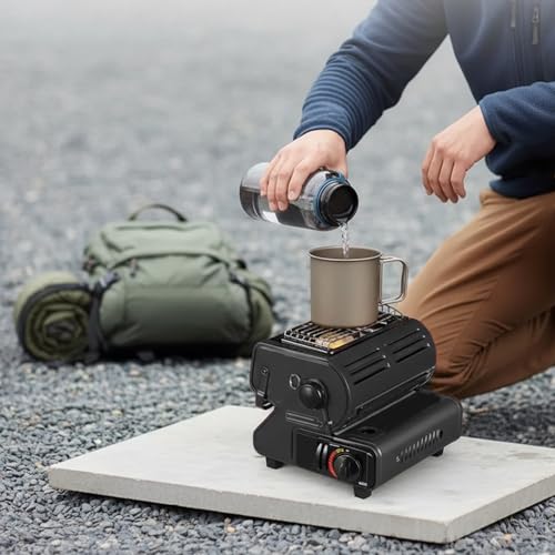 Chauffage d'extérieur réglable et portable rouge à double usage pour bivouac
