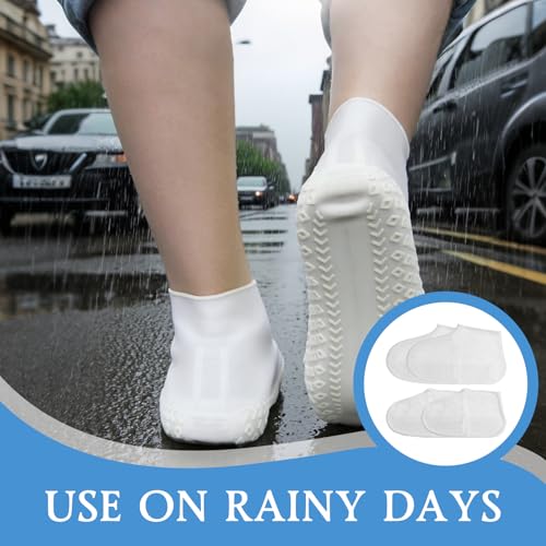 Silikon Überschuhe Wasserdicht und Rutschfest – Wiederverwendbare Schuhüberzieher für Damen und Herren, Ideal für Regen, Schnee und Schlamm, zwei Stücke Passend für Schuhgrößen 34-45
