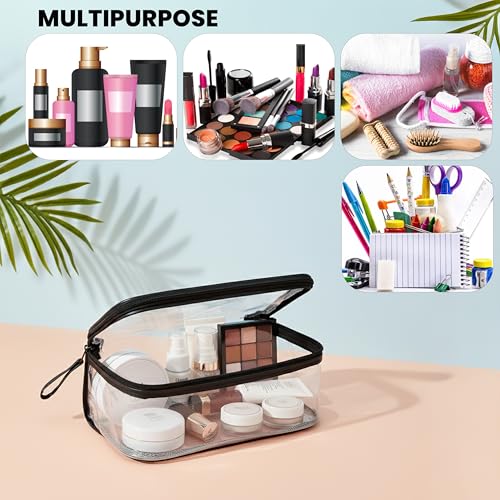 Image of Storite Set of 4 Transparent Cosmetic & Toiletry Travel Organizer Set | Clear PVC Design For Quick Visibility And Easy Access To Cosmetics Toiletries Shaving Kits Makeup And Accessories