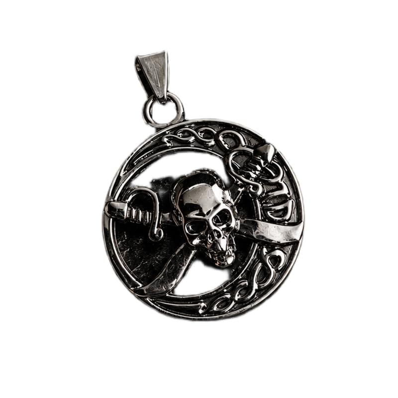 lkbeads Stainless Steel Warrior Skull 29X29mm Pendant Silver Plated Charm Necklace Without Chain Handmade For Men & Women Power Symbol Meaningful Jewelry |LK_SSC_0184-picture-33