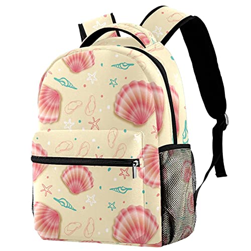 Sac à dos de voyage cadeau de rentrée original motif coquillages roses