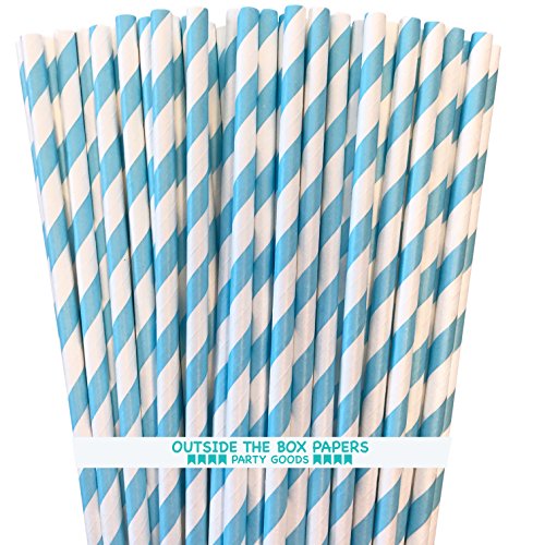 Shuiniba Biodegradable Striped Paper Straws,Paper...