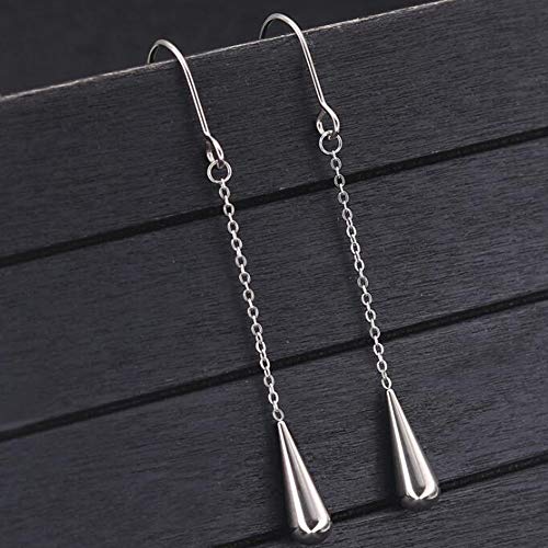 Stainless Steel Water Drop Long Tassel Dangle Earrings2