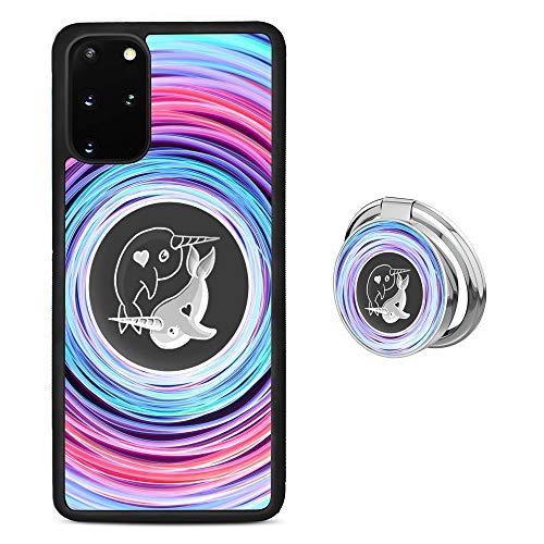 Marside Phone Case for Samsung Galaxy S20 Plus Upgraded Shockproof Soft Bumper Shock Absorption Phone Case with Ring Holder Non-Slip Sweatproof Case with Customized Pattern Whale Unicorn tie dye