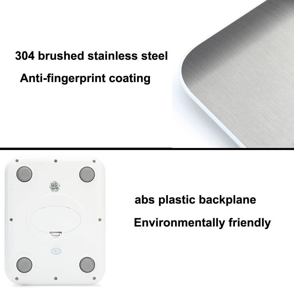 MRKU Básculas de Cocina Digitales, básculas de Cocina de Acero Inoxidable, báscula electrónica para Alimentos, Cocina y repostería casera, Sistema métrico en Gramos e Imperial