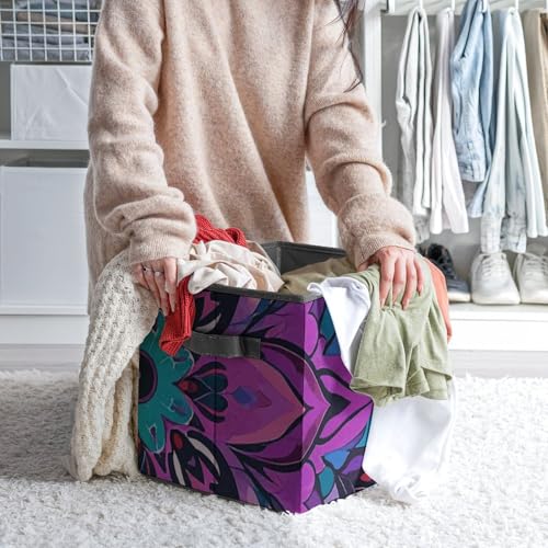 Bacs de rangement pour vêtements pliables motif mandala