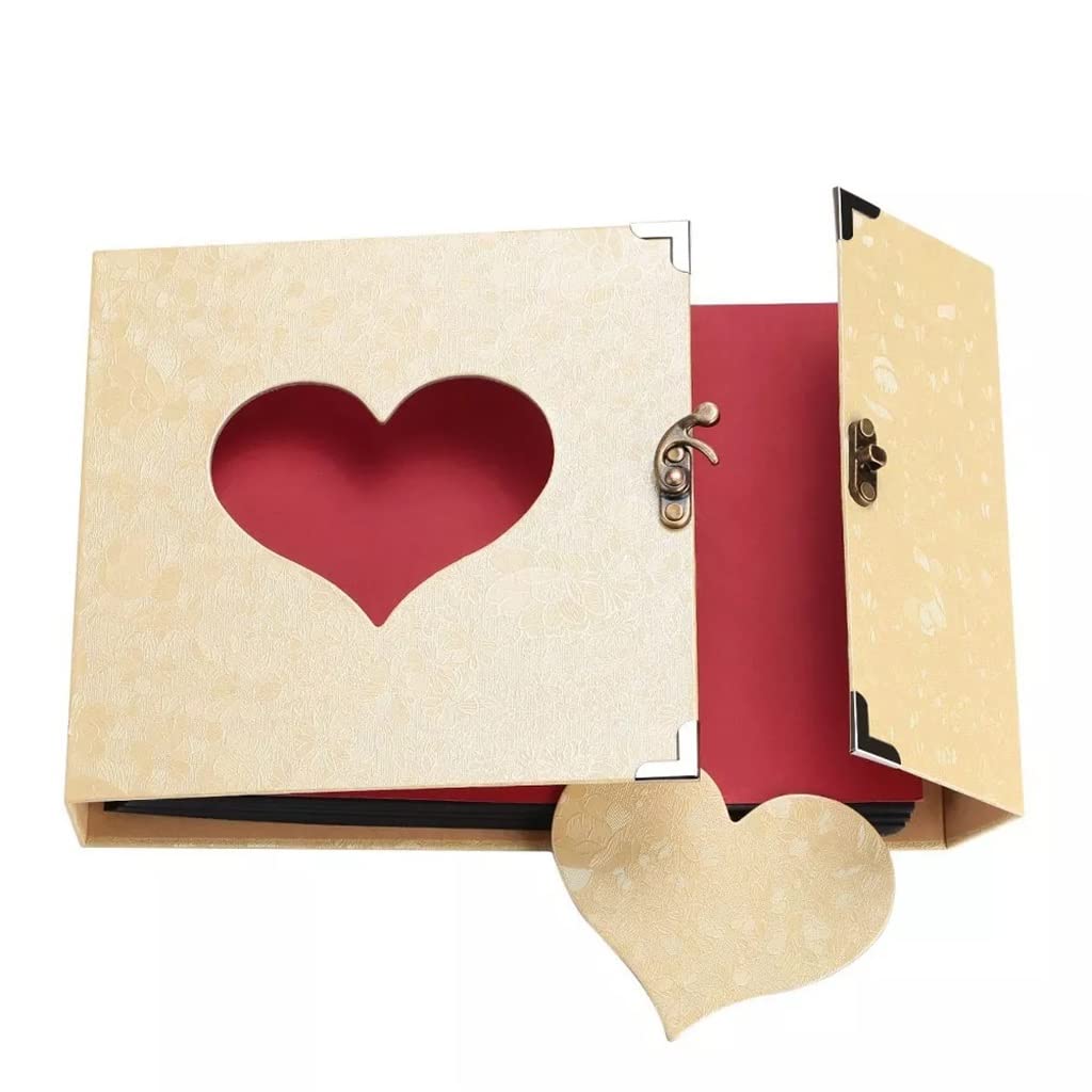 Livre de mémoire précieux album photo amour cœur beige pour immortaliser vos plus beaux souvenirs