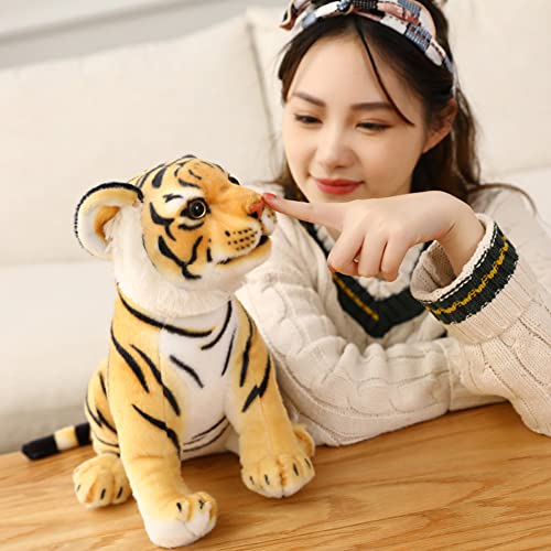 Tiger Kuscheltier Kissen, 23cm Anime Plüschtier Tiger Plüschpuppe Stofftiere Plüschtier Gefüllte Puppe Kuscheltier Cartoon Figgur, 2022 Jahr des Tigers Maskottchen, Kissen für Geschenk Haus Büro Dekor – Bild 7