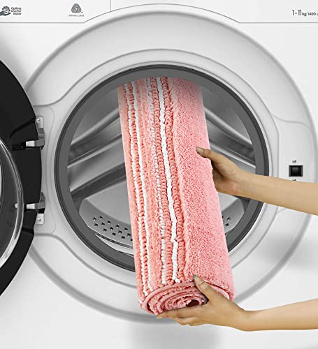 Image of Obsessions Ultra Soft Solid Bath Runner - Premium 1950 GSM Density, Anti-Skid Safety Backing & Superior Absorbency for Quick-Dry Comfort (60x150 cm, Peach)