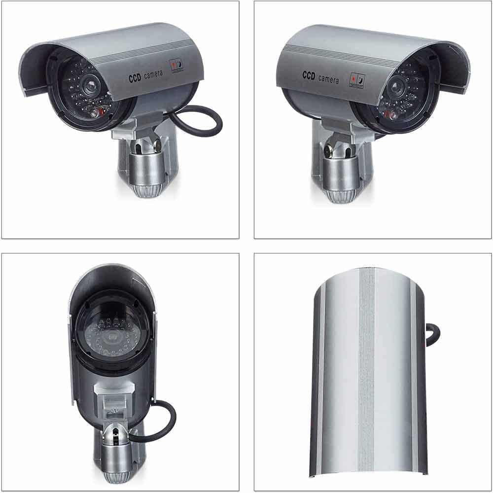 SQUADO Finta Telecamera da Esterno Dummy Cam 30 Finti LED Lampeggiante IR Infrarossi CCTV