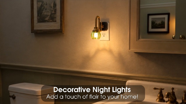 Image of JandCase Night Light, Night Lights Plug into Wall Green Tulip 2 Pack