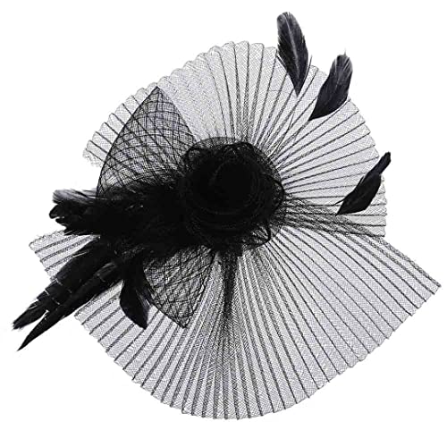 Couvre-chefs for femmes ornés de plumes à rayures pour cérémonie