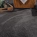 TT Home Wohnzimmer Teppich Kurzflor Anti-Rutsch Rückseite Unifarben Modern Waschbar, Farbe: Anthrazit, Größe:140x200 cm