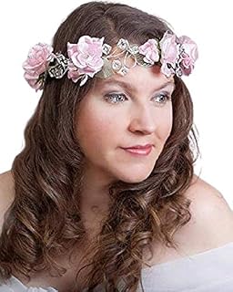 Pink flower wedding crown, Flower halo for wedding, Bridesmaids headpiece, Boho hairpiece, Pink flower crown, Flower wreath, Maternity shoot, Couronne de fleurs pour cheveux