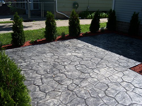 Original Random Stone Concrete Stamp Set By Walttools | Decorative Rock Tile Pattern, Sturdy Polyurethane Texturing Mats, Realistic Detail (8 Piece) #TOP5