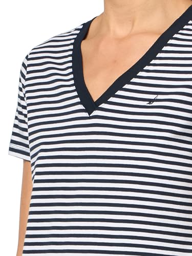 Image of Nautica Women's Solid V-Neck Short Sleeve T-Shirt Shirt