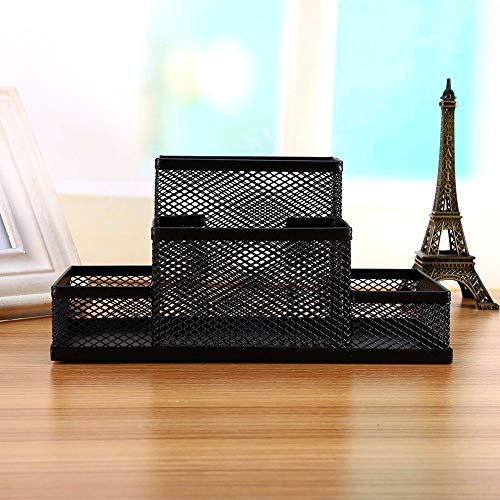 Image of 4 Compartments Pen Stand Desk Organizer with 4 Drawer, Pen Stand, Remote Stand, Mobile Stand, Pen Holder, Caddy, Stationery Multipurpose Use Stand for Office, School