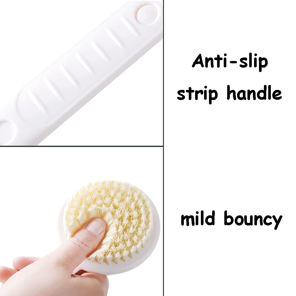 Cepillo para Fregar el Cuerpo La Longitud del Cepillo de baño se Puede Ajustar telescópicamente, cerdas Suaves, Mango de Tira Antideslizante de ABS Cepillo para Frotar en la Parte Posterior