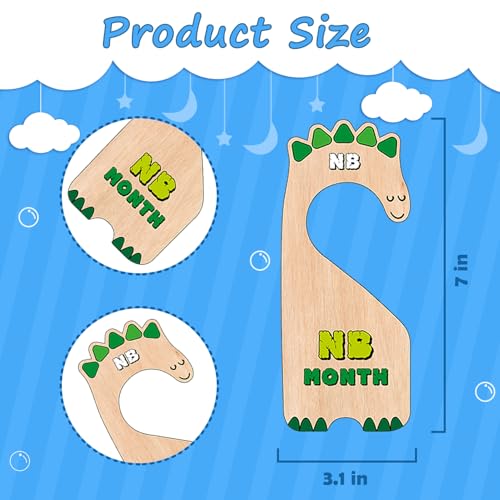 Dinosaur Baby Closet Dividers, Baby Clothes Organizer for Baby Nursery Decor Wooden Hanger for Newborn Baby Stuff from 0-24+ Months - Image 3