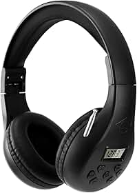 Auriculares de rádio FM pessoais portáteis com a melhor recepção, auriculares sem fios com rádio FM para caminhada, corrida, alimentados por 2 pilhas AA (não incluídas), preto