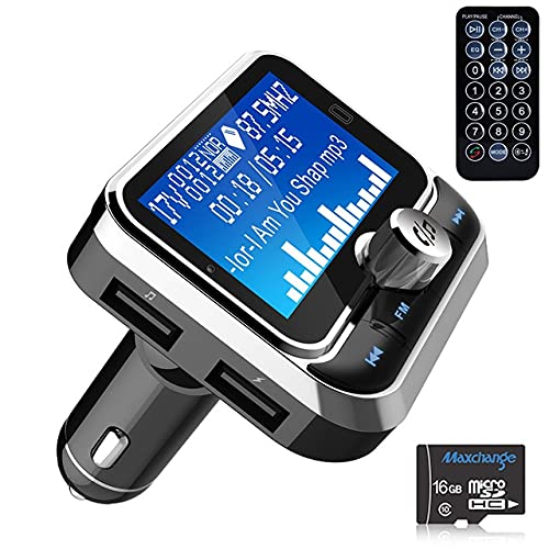 Adaptateur Audio Bluetooth Transmetteur FM de Voiture Bluetooth MP3 Joueur Double USB QC 3.0 Chargeur Rapide AUXILIAIRE Voiture Audio FÉMININ Modulateur avec télécommande TF Carte