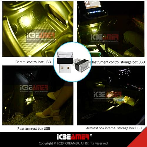 image for ICBEAMER 2-Pack USB Type-A LED Night Light, Color: Yellow | Plug-in Un