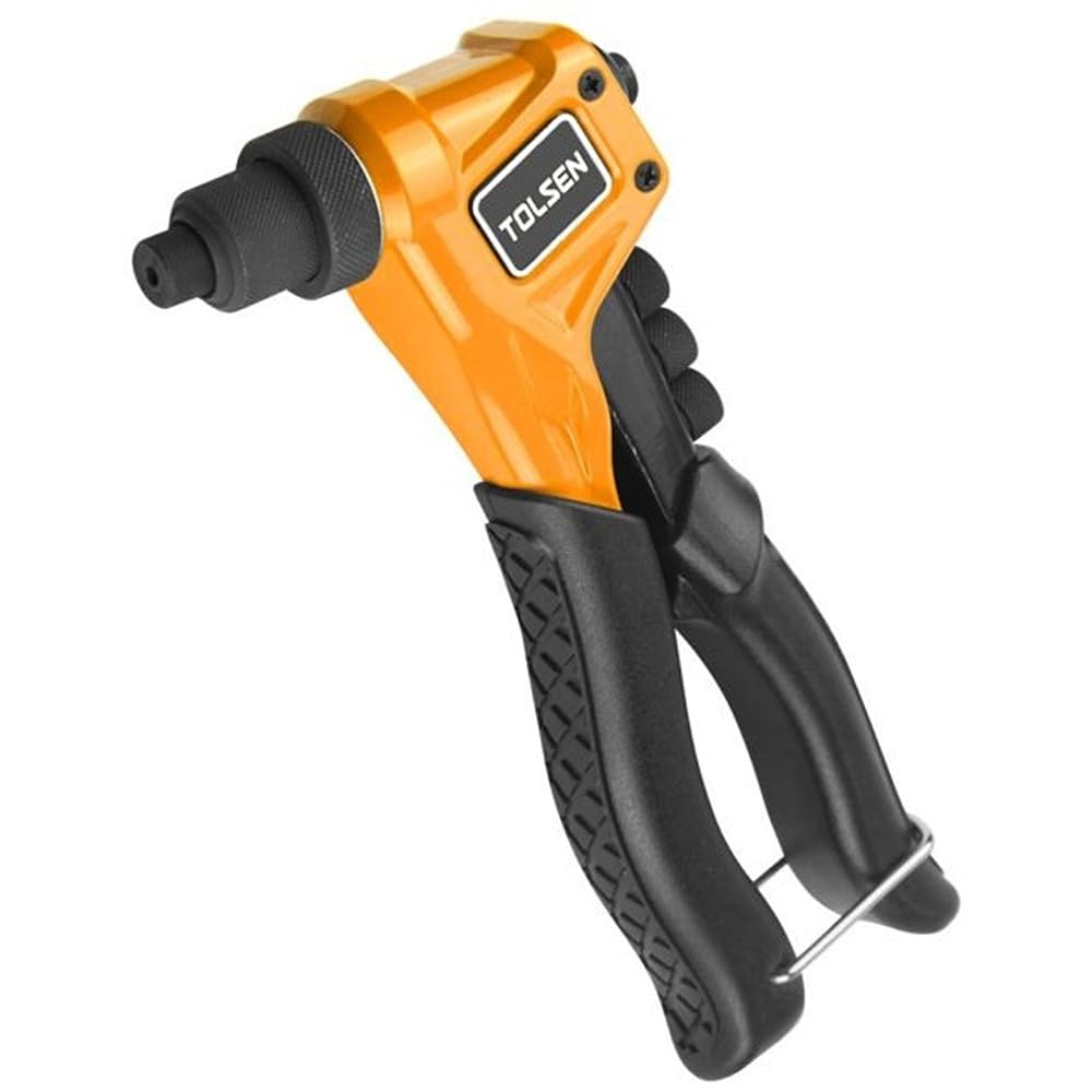 Tolsen 43099 Industrial Hand Riveter, Heavy-Duty Steel Rivet Gun for Aluminum, Steel and Stainless Steel Blind Rivets, Automotive Construction and Workshop Use