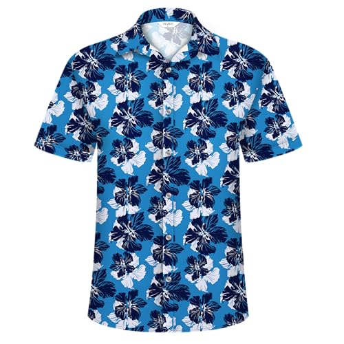 Image of Hawaiian Shirt for Men Tropical Shirts Summer Beach Button Down Short Sleeve Luau Aloha Floral Cruise Vacation Outfit 2026