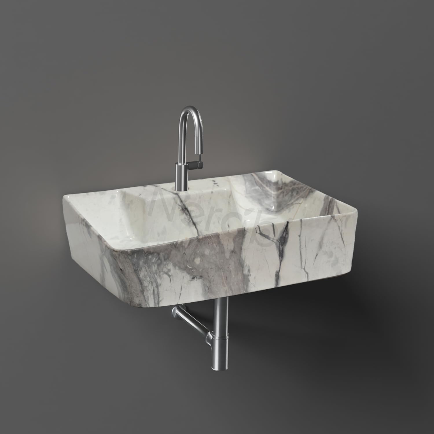 Designer Ceramic Table Top Wash Basin For Bathroom | Wall Hung Washbasin | Wall Mounted Bathroom Sink | Wash Basin For Restaurant, Hotel (16 x 12 x 5 Inch)