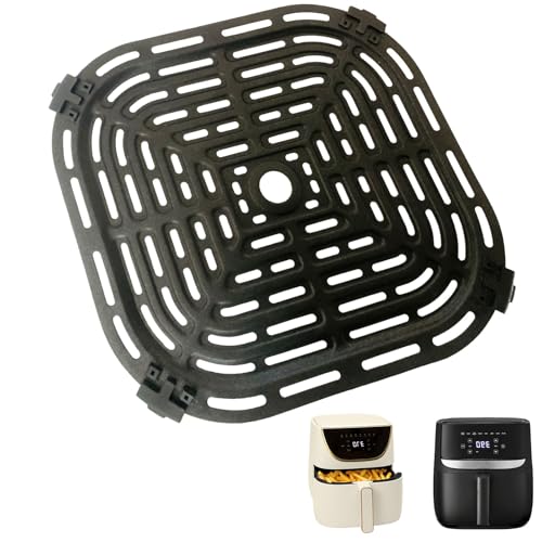 HlkEurt 6QT Air Fryer Grill Plate for Bella Pro Series/Paris Hilton Air Fryers, Upgraded Grill Pan Crisper Plate Rack Tray Grate Grid Shelf for 6QT Paris Hilton Air Fryer, Dishwasher Safe, Nonstick
