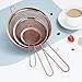 Kyraton Rose Gold Fine Mesh Strainer 3 Pieces Set, Copper Flour Sifter For Baking, Stainless Steel Clander, Matcha Tea Strainer, Gravy Separator, Stasher Sieve Pasta Strainers