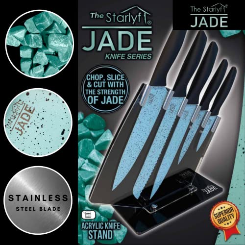Juego-de-Cuchillos-y-Soporte-Acrilico-STARLYF-Jade-Pan-Set-de-Cuchillos-de-acero-inoxidable-Muy-Afilados-Ideal-Fruta-Verdura-Queso-Carne-Pescado