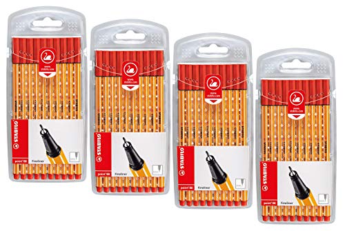 STABILO Fineliner Point 88 (Rot, 4X 10er Pack)