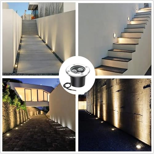 Spots LED encastrables 12V lot de 4 pour éclairage souterrain et cour extérieure - 7