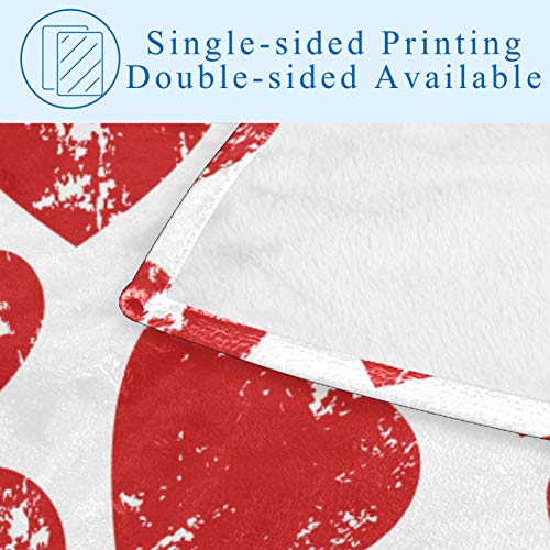 Plaid rétro cœurs rouges en format 150x100 cm compact et polyvalent - 5