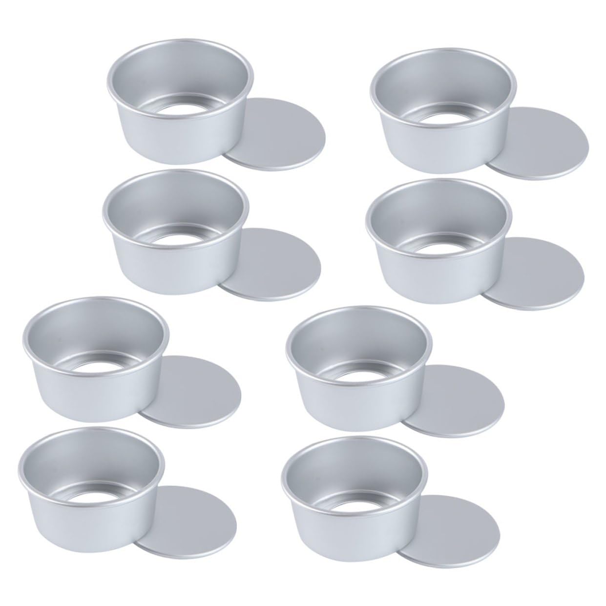 VANZACK Molde con Base Desmontable Pack de 8 Piezas para Hornear Redondo de Aleación de Aluminio Anodizado y Diseño Seguro para Horno Adecuado para Pasteles en Casa o Tienda
