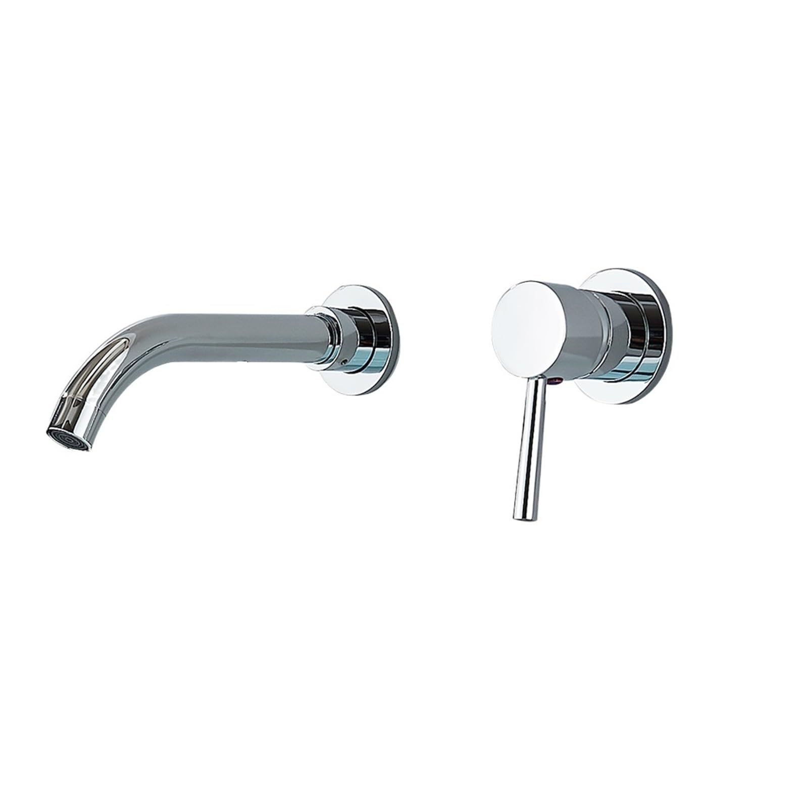 Robinet de lavabo mural noir et chrome pour une salle de bain moderne