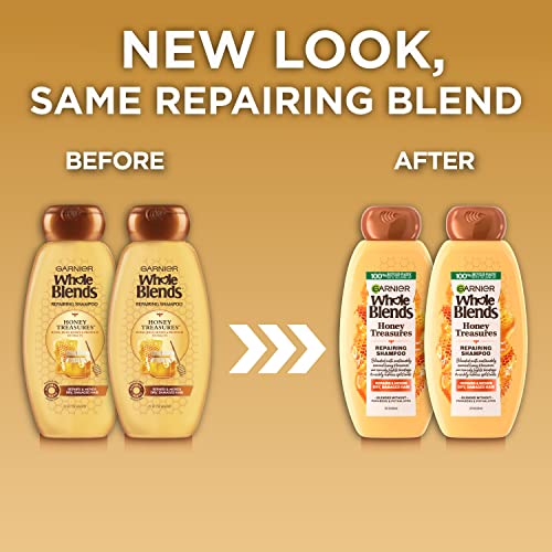 Garnier Whole Blends Honey Treasures Repairing Shampoo, With Sustainably Sourced Honey, For Dry, Damaged Hair, 22 Fl Oz, 2 Count (Packaging May Vary) #TOP1